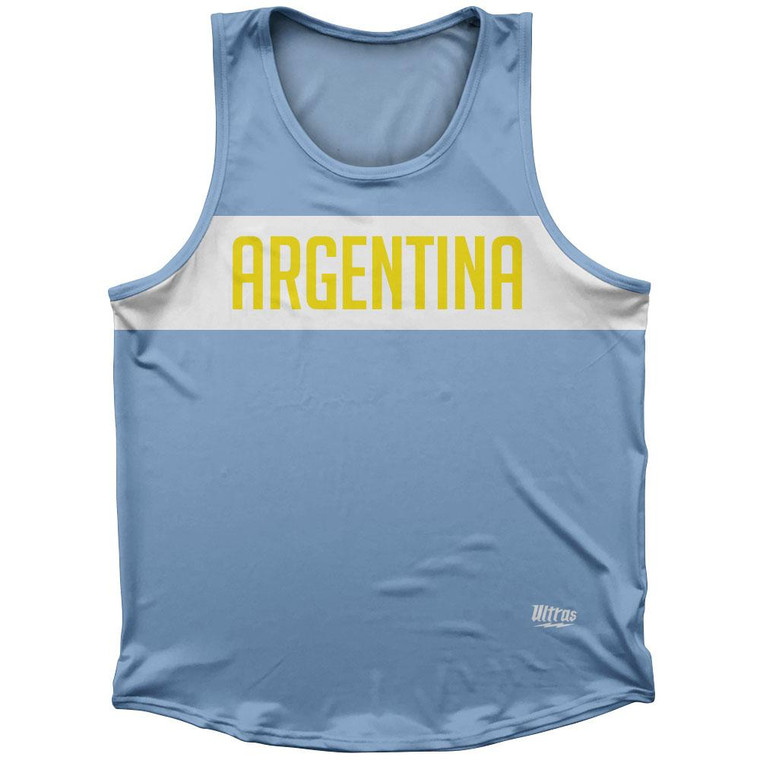 Argentina Country Finish Line Sport Tank Top Made In USA-Blue