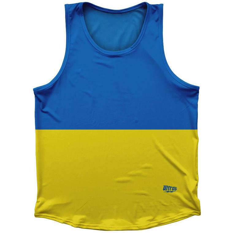 Ukraine Country Flag Sport Tank Top Made In USA - Blue Yellow