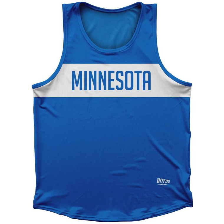 Minnesota Finish Line State Flag Sport Tank Top Made In USA - Blue