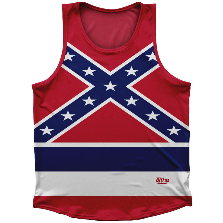 Mississippi State Flag Sport Tank Top Made In USA - Blue Red