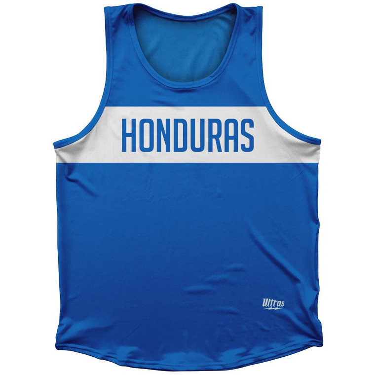 Honduras Country Finish Line Sport Tank Top Made In USA - Blue