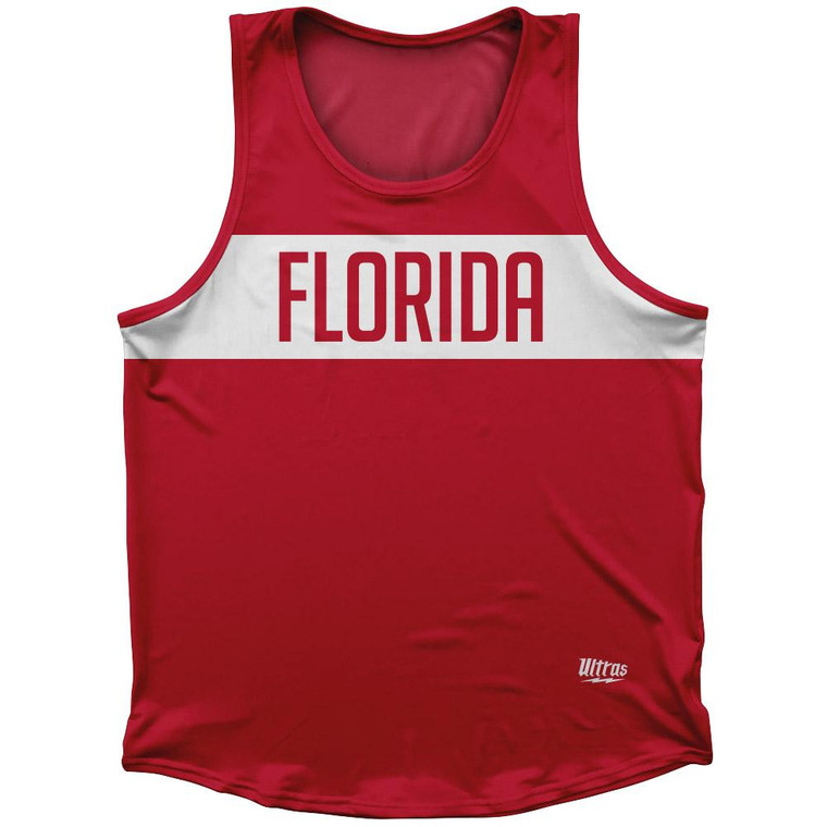 Florida Finish Line State Flag Sport Tank Top Made In USA-Red