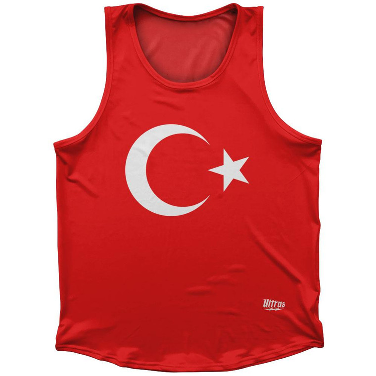 Turkey Country Flag Sport Tank Top Made In USA - Red White