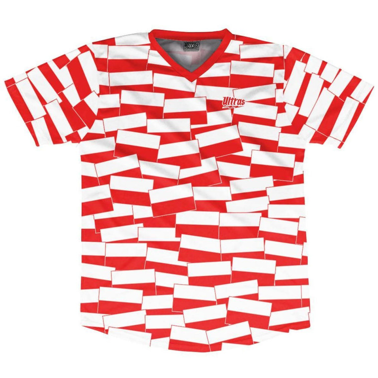 Ultras Poland Party Flags Soccer Jersey Made In USA - Red White