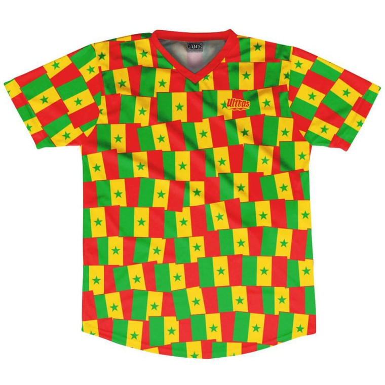Ultras Senegal Party Flags Soccer Jersey Made In USA-Red Yellow