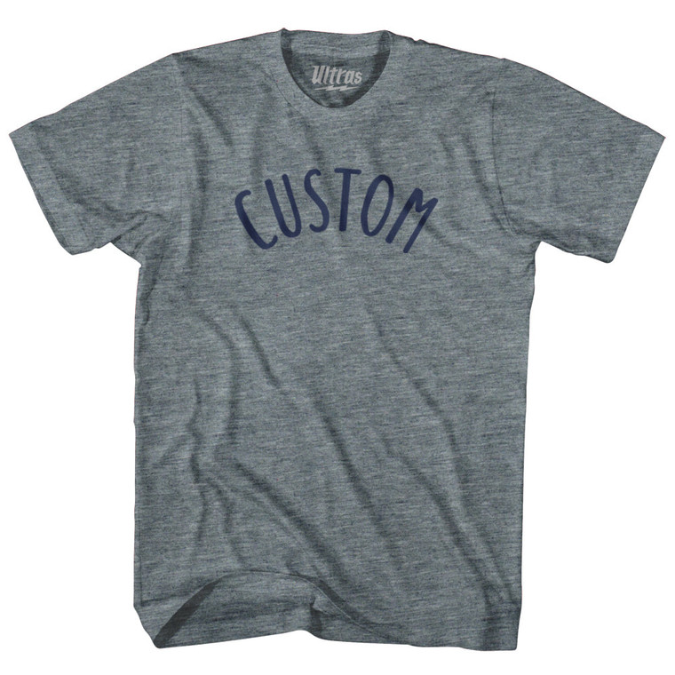 Custom Sand Font Youth Tri-Blend T-shirt - Athletic Grey
