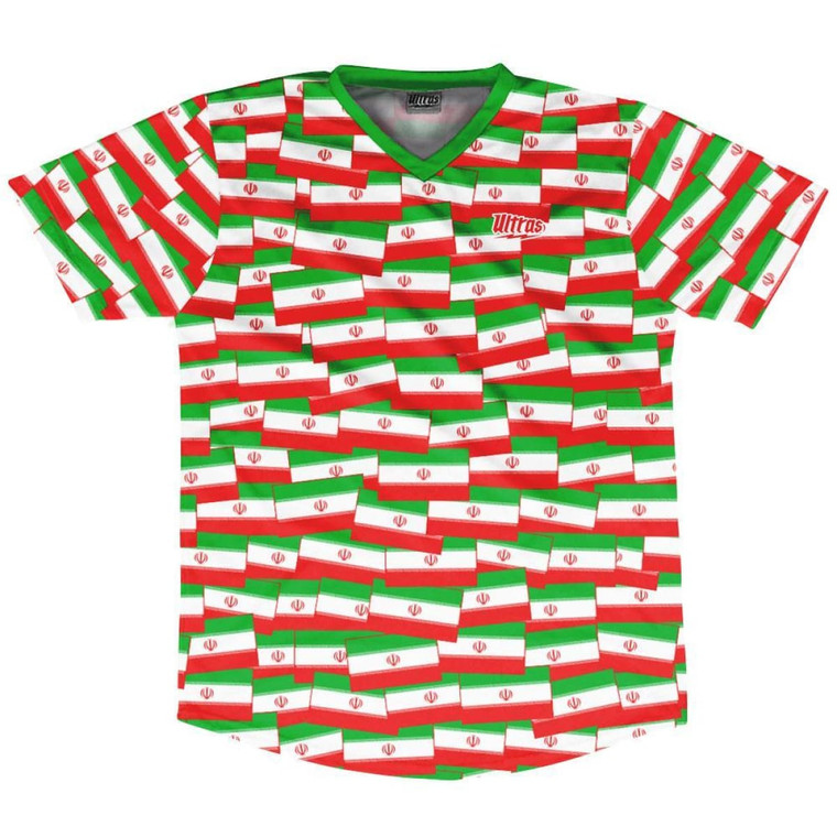 Ultras Iran Party Flags Soccer Jersey Made In USA-Red Green