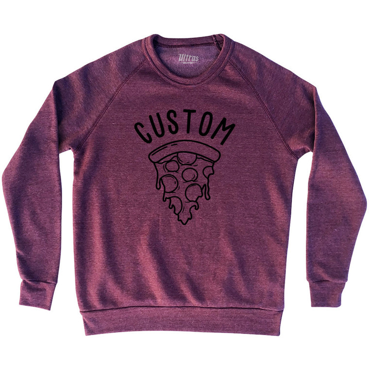 Custom Pizza Adult Tri-Blend Sweatshirt - Cardinal