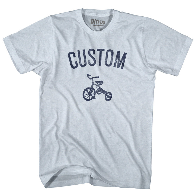 Custom Tricycle Adult Tri-Blend T-shirt - Athletic White