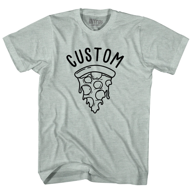Custom Pizza Adult Tri-Blend T-shirt - Athletic Cool Grey