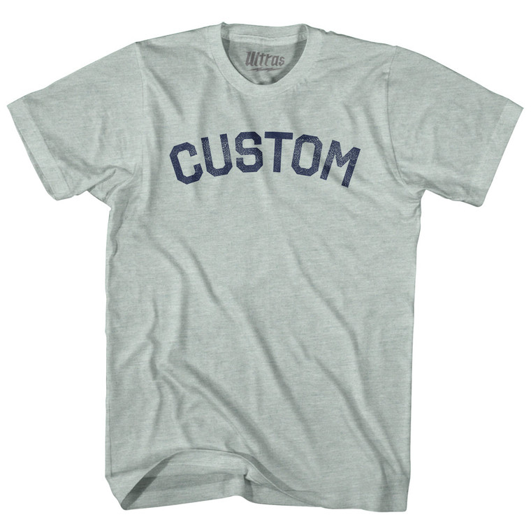Custom Text Adult Tri-Blend T-shirt - Athletic Cool Grey
