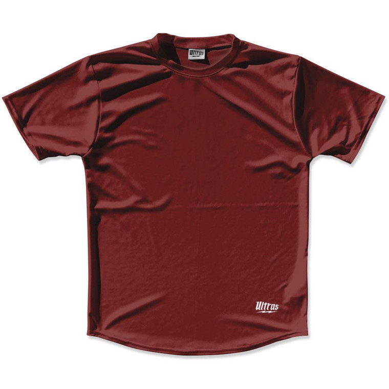 Maroon Red Custom Solid Color Running Shirt Made in USA - Maroon Red