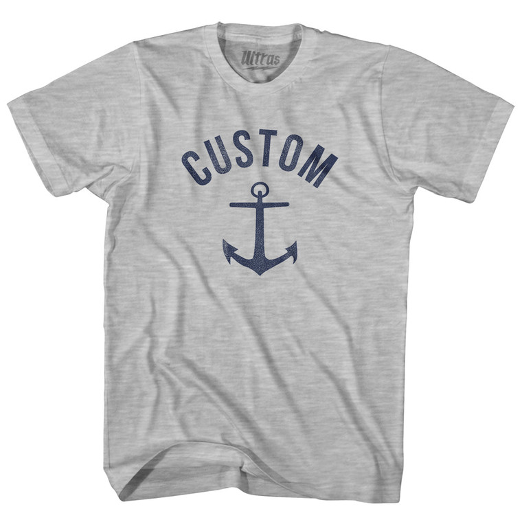 Custom Anchor Womens Cotton Junior Cut T-Shirt - Grey Heather