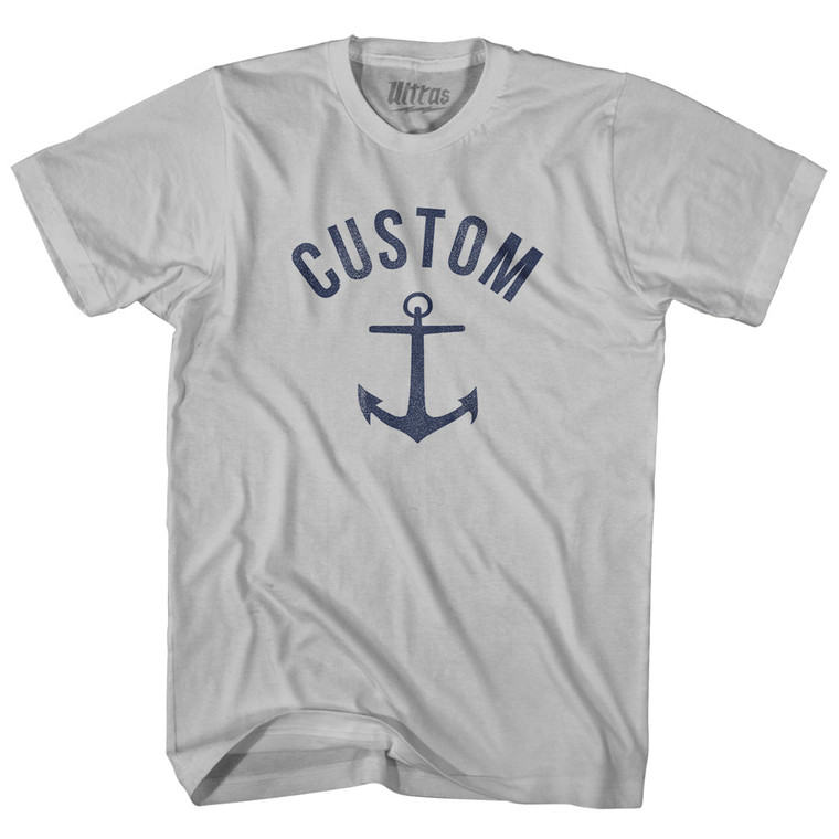 Custom Anchor Adult Cotton T-shirt-Cool Grey