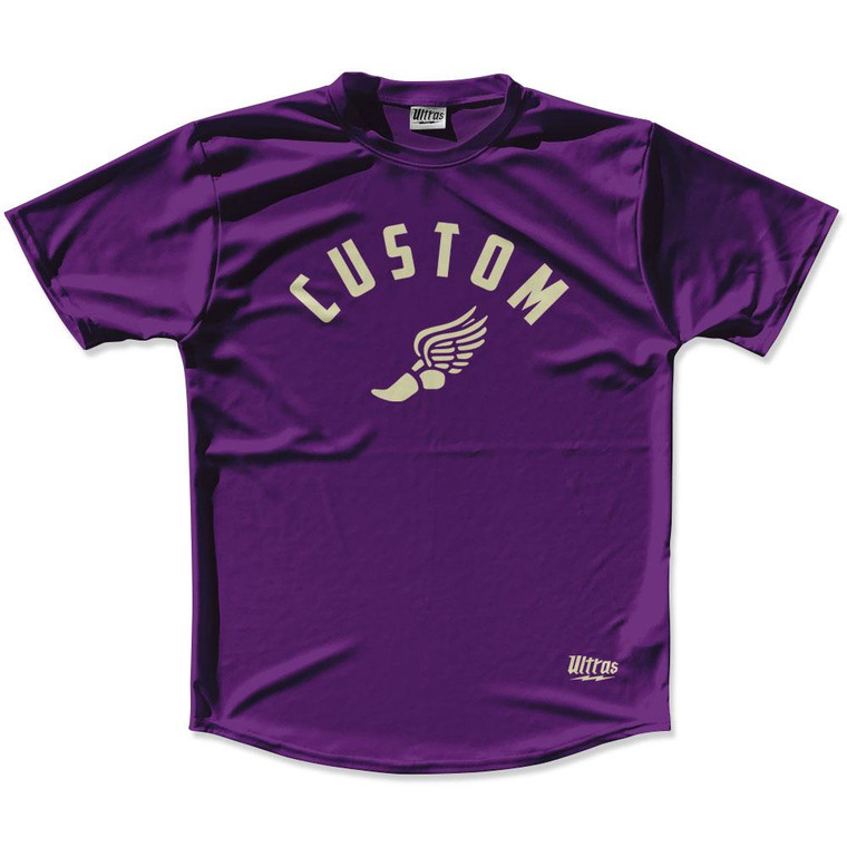 Medium Purple & Vegas Gold Custom Track Wings Running Shirt Made in USA-Medium Purple & Vegas Gold