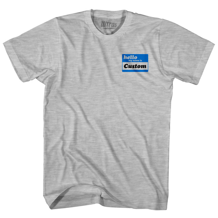 Hello My Name Is Small Chest Womens Cotton Junior Cut T-Shirt - Grey Heather