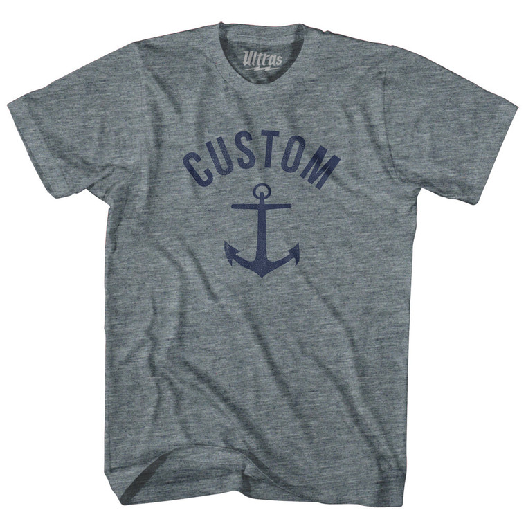 Custom Anchor Womens Tri-Blend Junior Cut T-Shirt - Athletic Grey