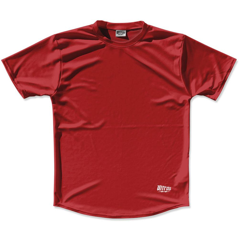 Dark Red Custom Solid Color Running Shirt Made in USA - Dark Red