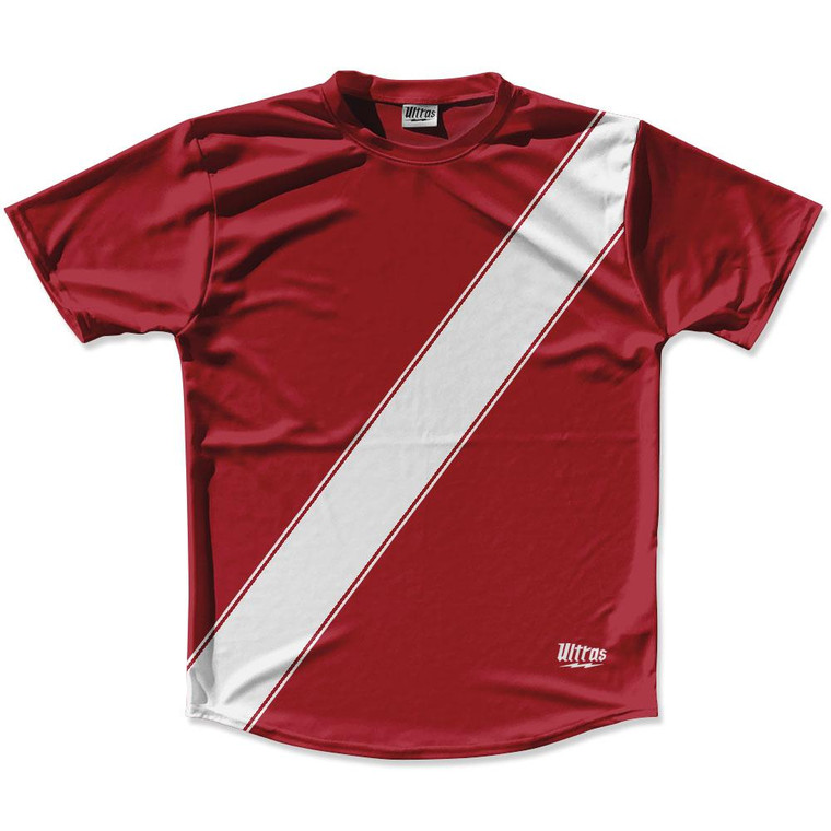 Cardinal Red & White Sash Running Shirt Made in USA - Cardinal Red & White