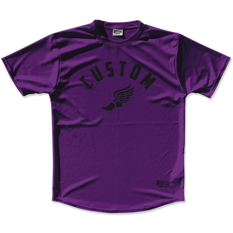 Medium Purple & Black Custom Track Wings Running Shirt Made in USA-Medium Purple & Black