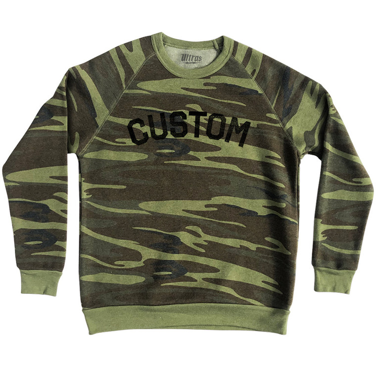 Custom Text Adult Tri-Blend Sweatshirt-Camo