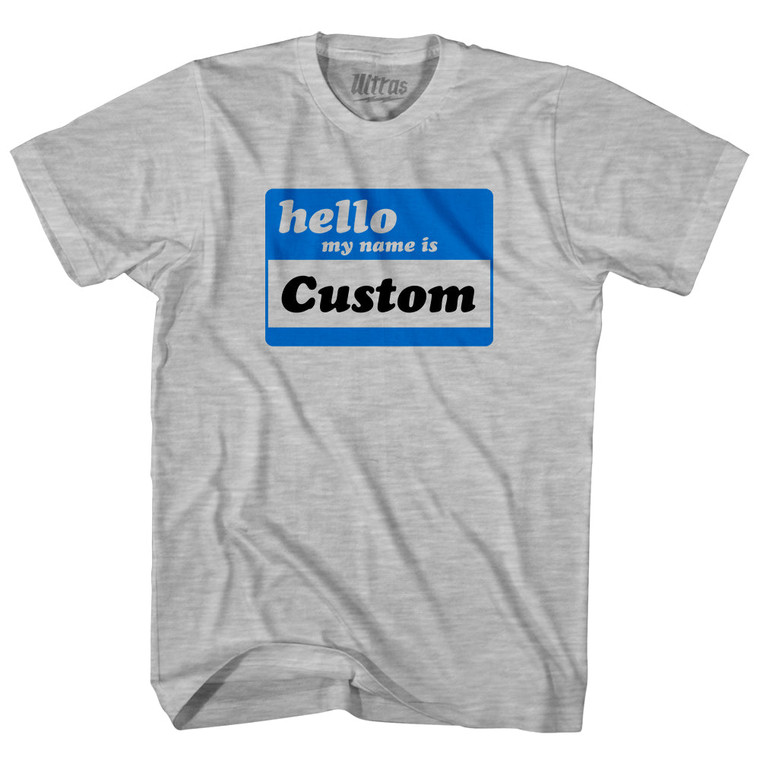 Hello My Name Is Large Chest Womens Cotton Junior Cut T-Shirt-Grey Heather