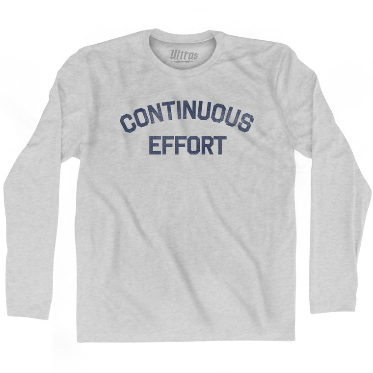 Continuous Effort Adult Cotton Long Sleeve T-shirt - Grey Heather