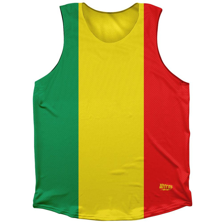 Mali Country Flag Athletic Tank Top Made in USA-Red Yellow