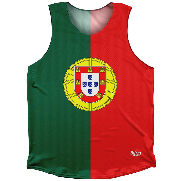 Portugal Country Flag Athletic Tank Top Made in USA - Green Red