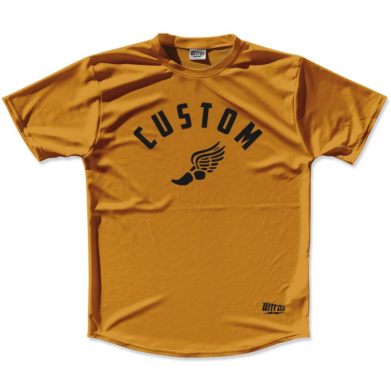 Burnt Orange & Black Custom Track Wings Running Shirt Made in USA - Burnt Orange & Black
