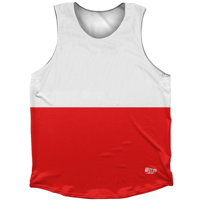 Poland Country Flag Athletic Tank Top Made in USA - Red Blue