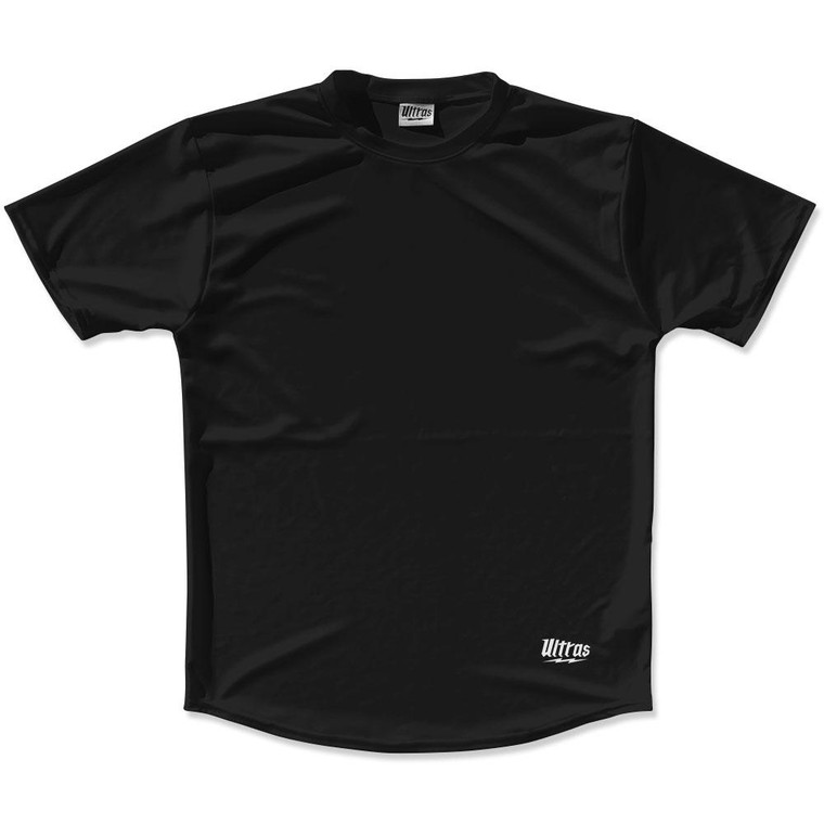 Black Custom Solid Color Running Shirt Made in USA - Black