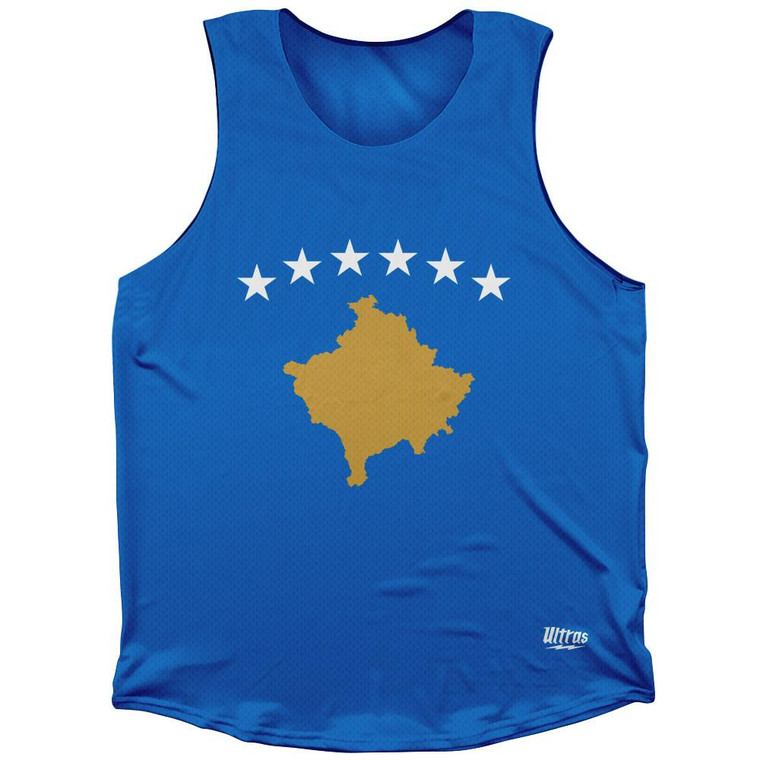 Kosovo Country Flag Athletic Tank Top Made in USA - Blue