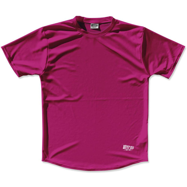 Fuschia Pink Custom Solid Color Running Shirt Made in USA-Fuschia Pink