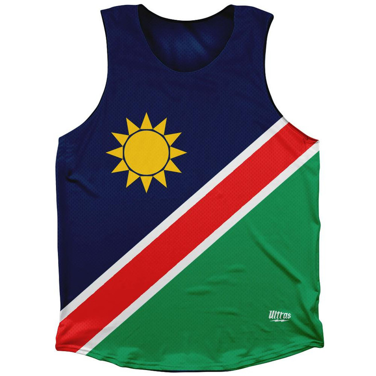 Namibia Country Flag Athletic Tank Top Made in USA-Blue Green