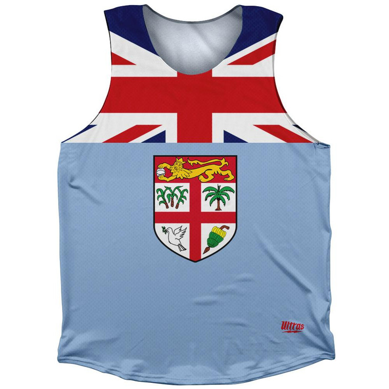 Fiji Country Flag Athletic Tank Top Made in USA - Blue Red