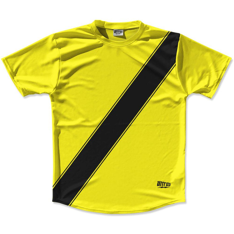 Canary Yellow & Black Sash Running Shirt Made in USA - Canary Yellow & Black