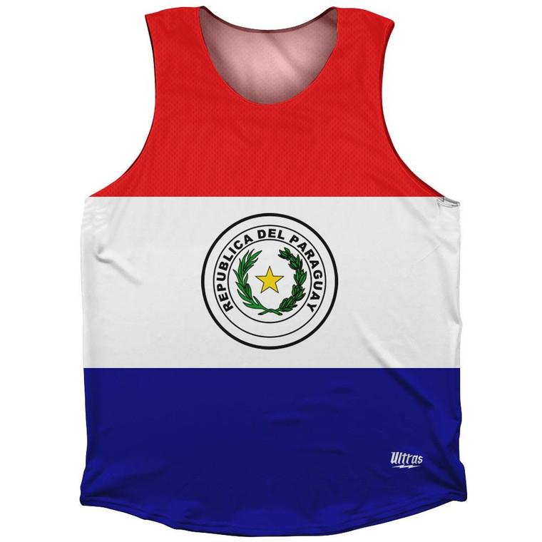 Paraguay Country Flag Athletic Tank Top Made in USA - Red White