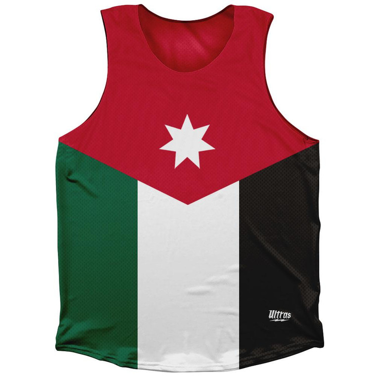 Jordan Country Flag Athletic Tank Top Made in USA-Red Green