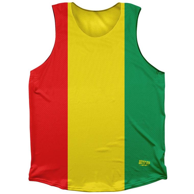 Guinea Bissau Country Flag Athletic Tank Top Made in USA-Red Green