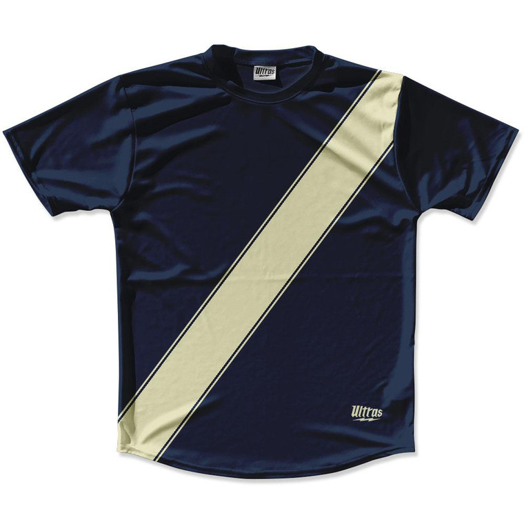 Navy Blue & Vegas Gold Sash Running Shirt Made in USA - Navy Blue & Vegas Gold