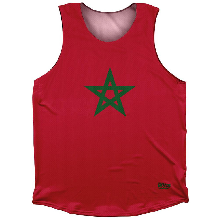 Morroco Country Flag Athletic Tank Top Made in USA - Red Green