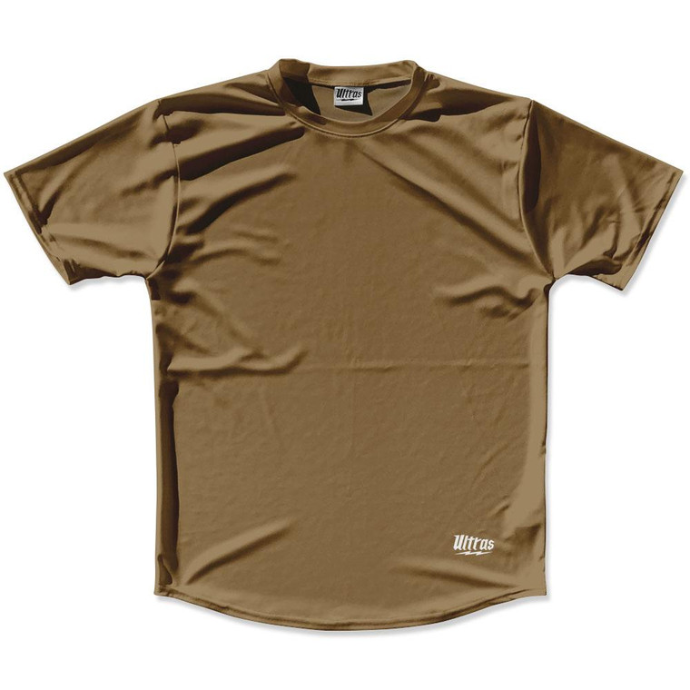 Medium Brown Custom Solid Color Running Shirt Made in USA - Medium Brown