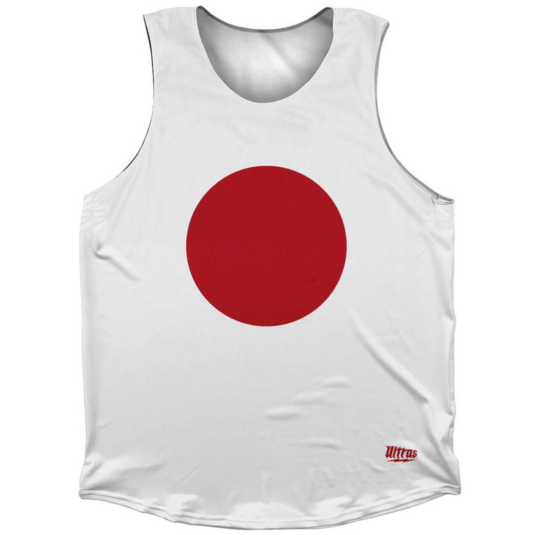 Japan Country Flag Athletic Tank Top Made in USA - White Red