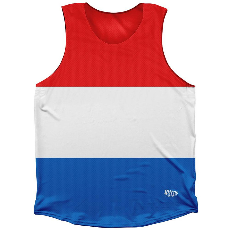 Luxembourg Country Flag Athletic Tank Top Made in USA - Red White