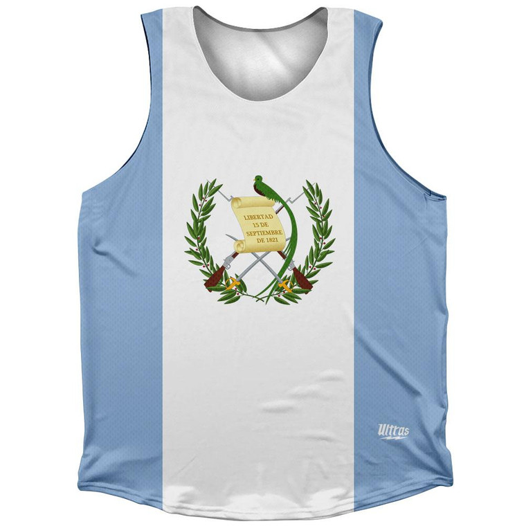 Guatemala Country Flag Athletic Tank Top Made in USA - White Blue