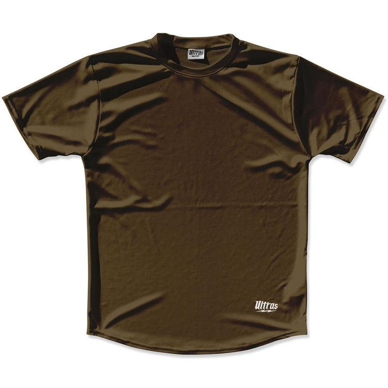Dark Brown Custom Solid Color Running Shirt Made in USA - Dark Brown