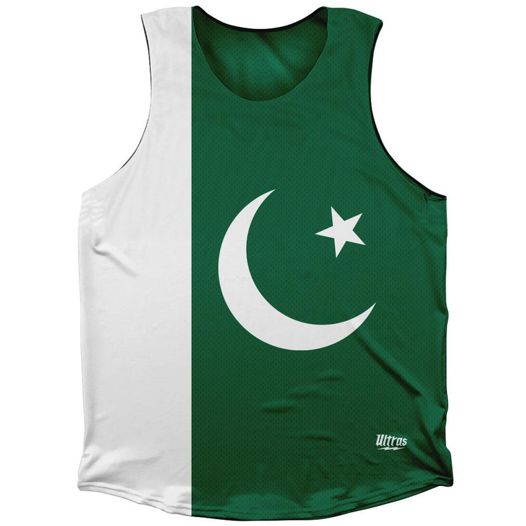 Pakistan Country Flag Athletic Tank Top Made in USA - Green White