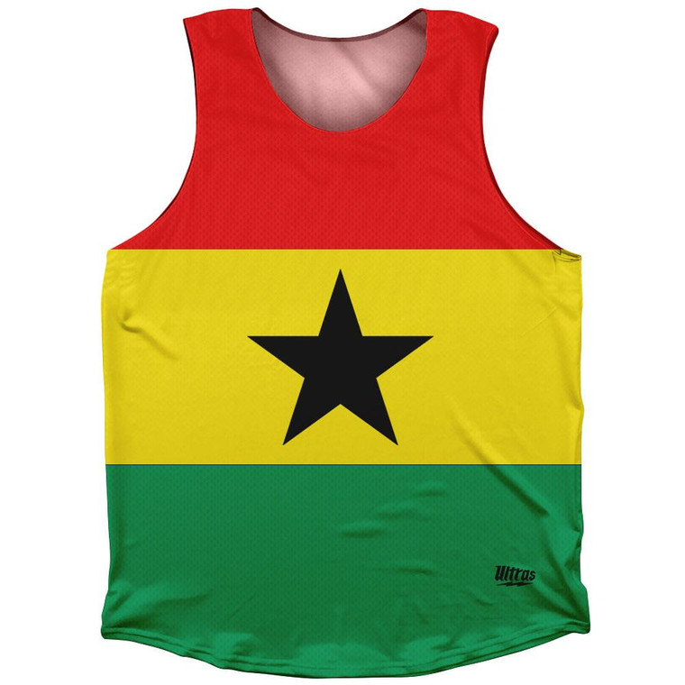 Ghana Country Flag Athletic Tank Top Made in USA - Yellow Red