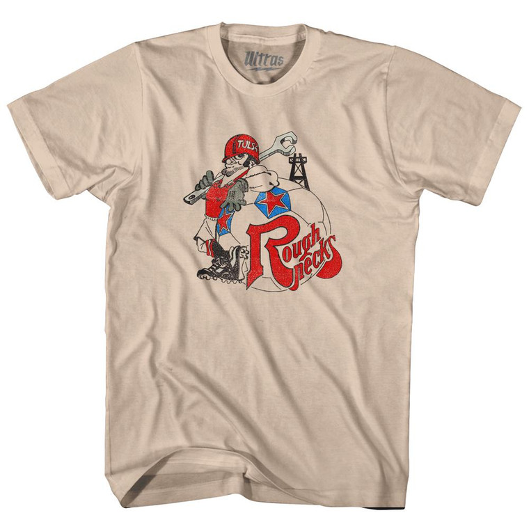 Tulsa Rough Necks Adult Cotton T-Shirt - Creme
